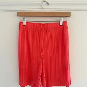 Issey Miyake Pleats Please Shorts Orange Red Size 3 Perfect Condition